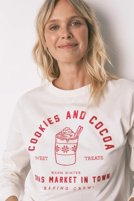 women'secret komplet piżamowy bawełniany beżowy 3592474