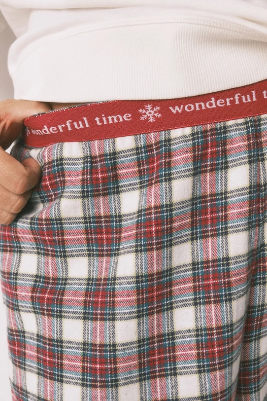 women'secret komplet piżamowy bawełniany 3592474 beżowy