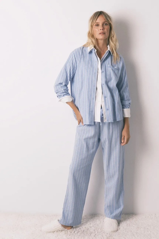 women'secret piżama bawełniana wzorzyste niebieski 3592477