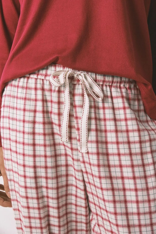 women'secret komplet piżamowy z bawełną czerwony 3702288