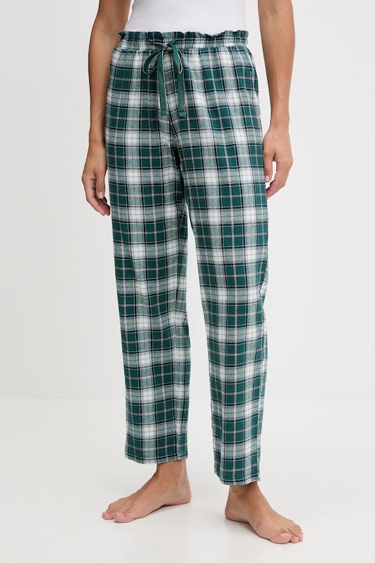 women'secret spodnie piżamowe bawełniane wzorzyste zielony 3702291