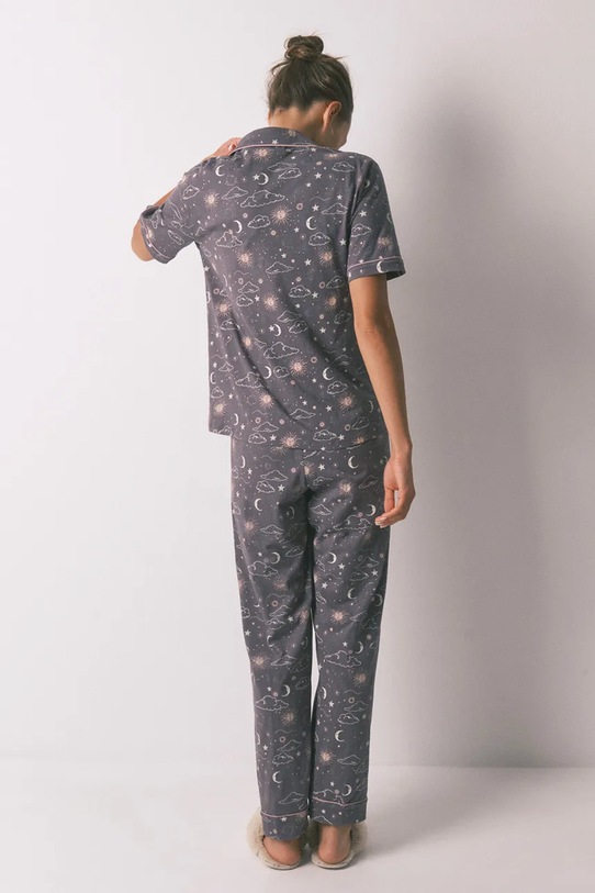 women'secret komplet piżamowy bawełniany 3792069 szary SS26