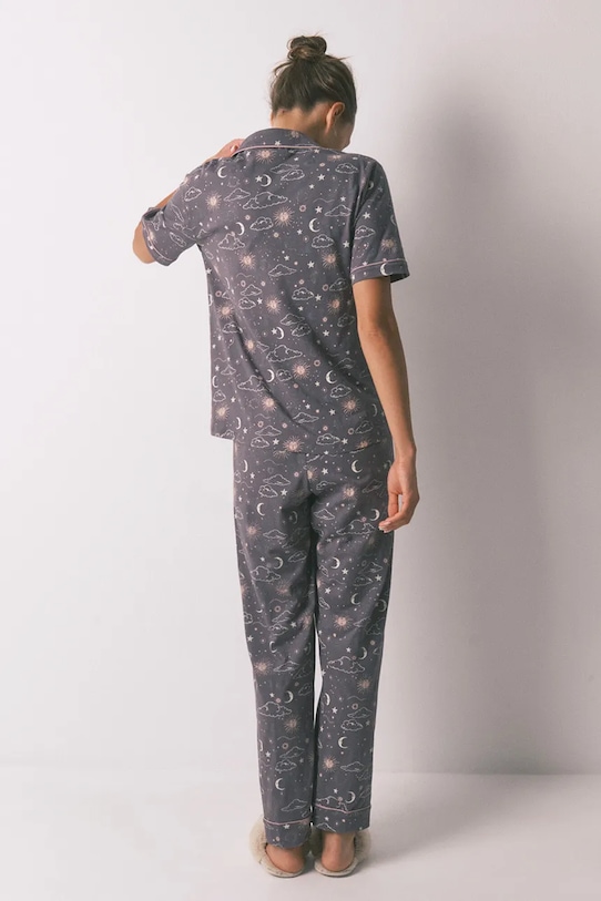 women'secret komplet piżamowy bawełniany 3792069 szary SS26