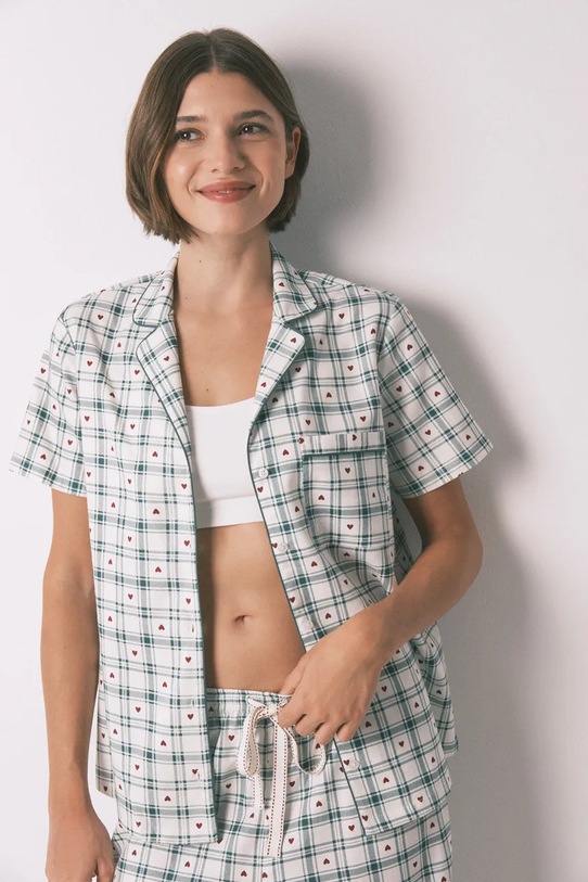 Σετ βαμβακερές πιτζάμες women'secret πράσινο 3792071