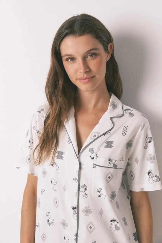 women'secret koszula nocna bawełniana SNOOPY biały 4442114