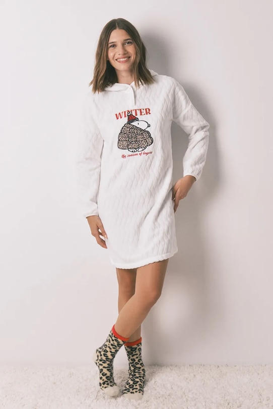 Піжамна кофта women'secret SNOOPY тканина бежевий 4442119