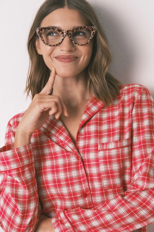 women'secret koszula nocna z bawełną 4442121 czerwony