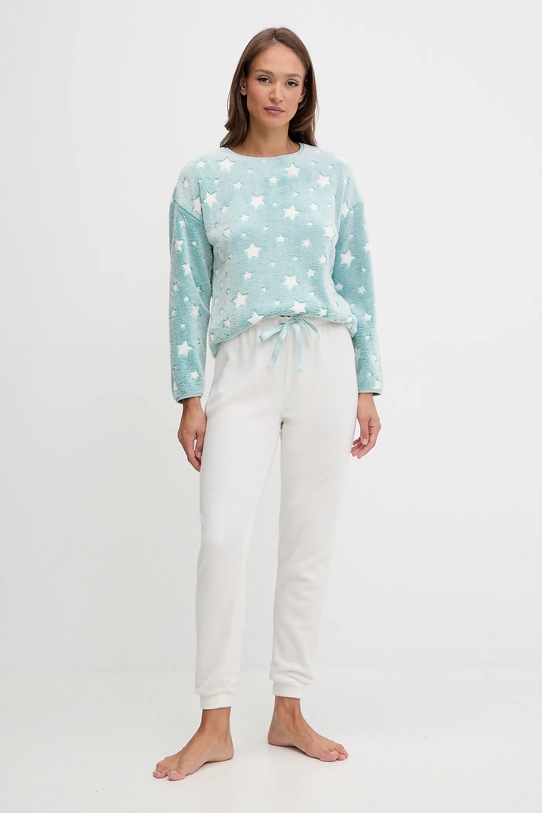 women'secret komplet piżamowy tkanina niebieski 4752554