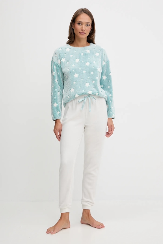 women'secret komplet piżamowy tkanina niebieski 4752554