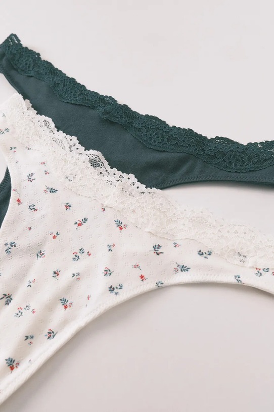 women'secret stringi 2-pack 4632053 zielony SS26