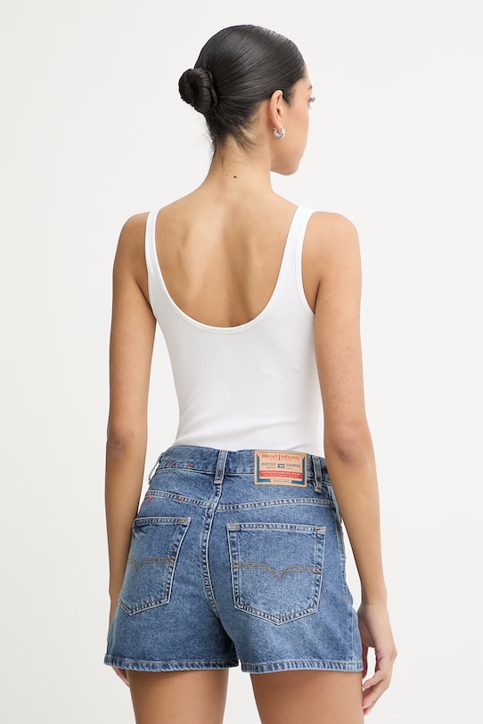 Odzież Diesel body damskie bawełniane z elastanem MAURA-DNM A21582.0LKAR biały