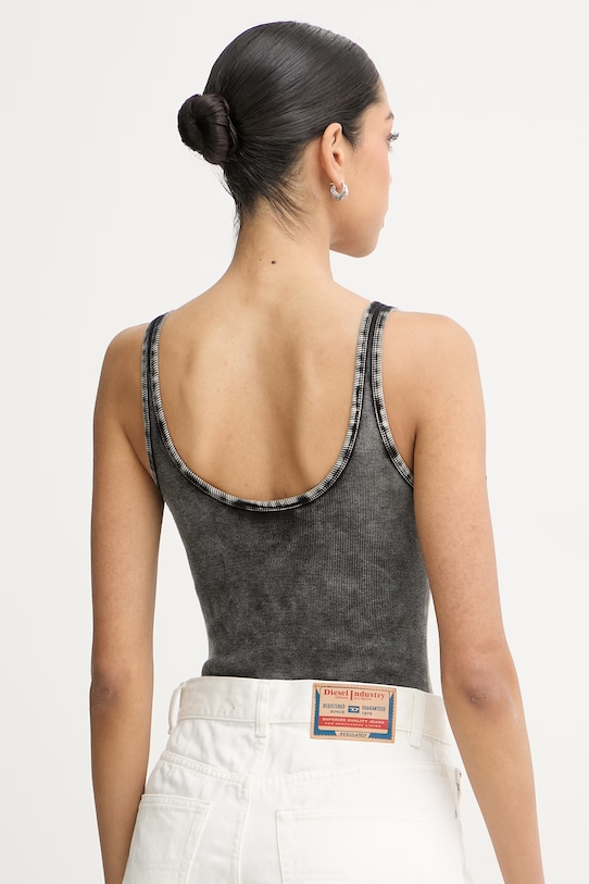 Odzież Diesel body damskie bawełniane z elastanem MAURA-DNM A21582.0LKAR szary