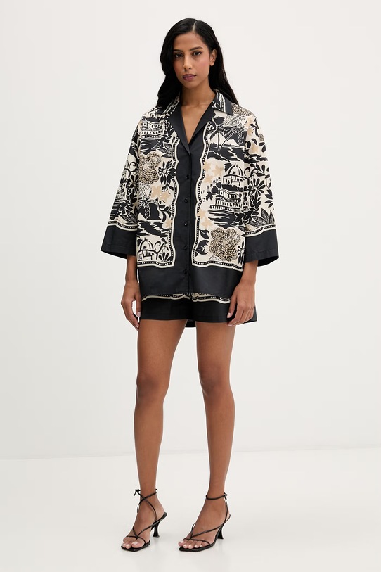 Ermanno Firenze koszula bawełniana D48EK047EC8 czarny SS26