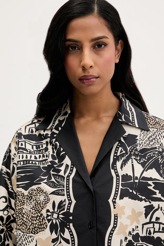 Ermanno Firenze koszula bawełniana czarny D48EK047EC8