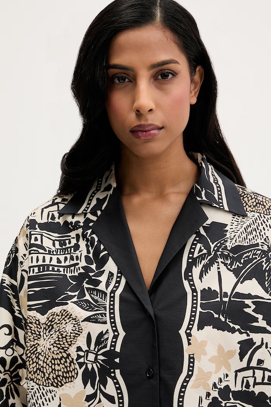 Ermanno Firenze koszula bawełniana czarny D48EK047EC8