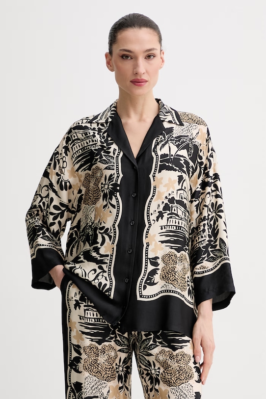 ERMANNO Firenze koszula damska z wiskozy czarny D48EK047EC9