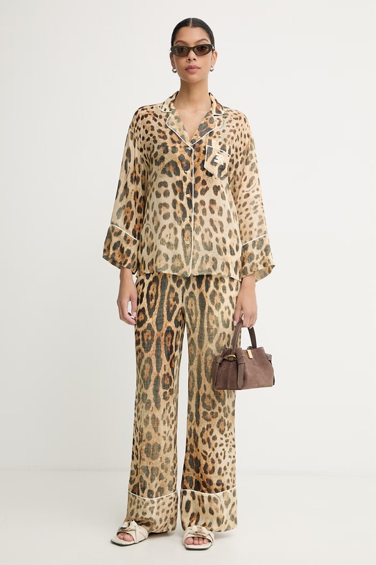 ERMANNO Firenze bluzka lounge damska z wiskozy D48EK068EC3 beżowy SS26