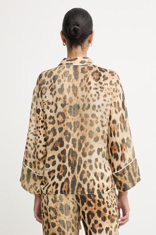 Odzież ERMANNO Firenze bluzka lounge damska z wiskozy D48EK068EC3 beżowy