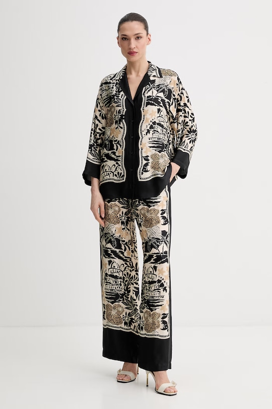 ERMANNO Firenze spodnie damskie z wiskozy D48EP081EC9 czarny SS26