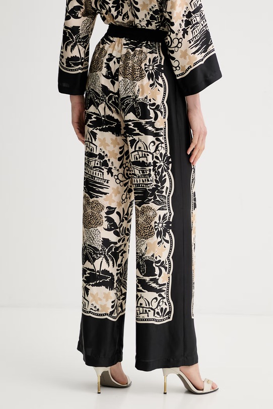 Odzież ERMANNO Firenze spodnie damskie z wiskozy D48EP081EC9 czarny