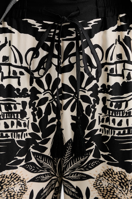 ERMANNO Firenze spodnie damskie z wiskozy czarny D48EP081EC9