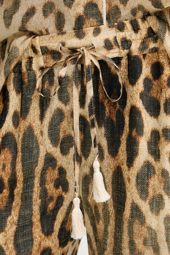 ERMANNO Firenze spodnie lounge damskie z wiskozy beżowy D48EP101EC3