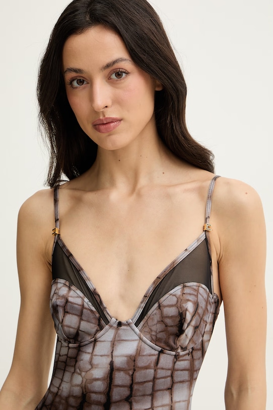 Odzież Elisabetta Franchi strój kąpielowy jednoczęściowy damski CS10M61E2 brązowy