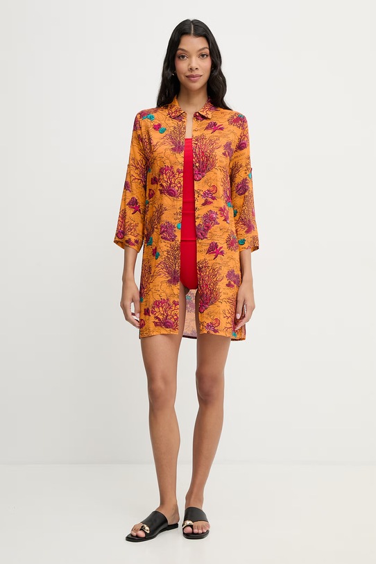 Chantelle koszula plażowa damska C14YJ0 pomarańczowy SS26