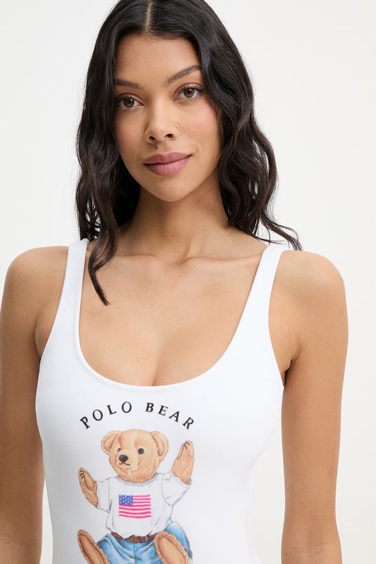Odzież Polo Ralph Lauren strój kąpielowy jednoczęściowy damski 21698410 biały