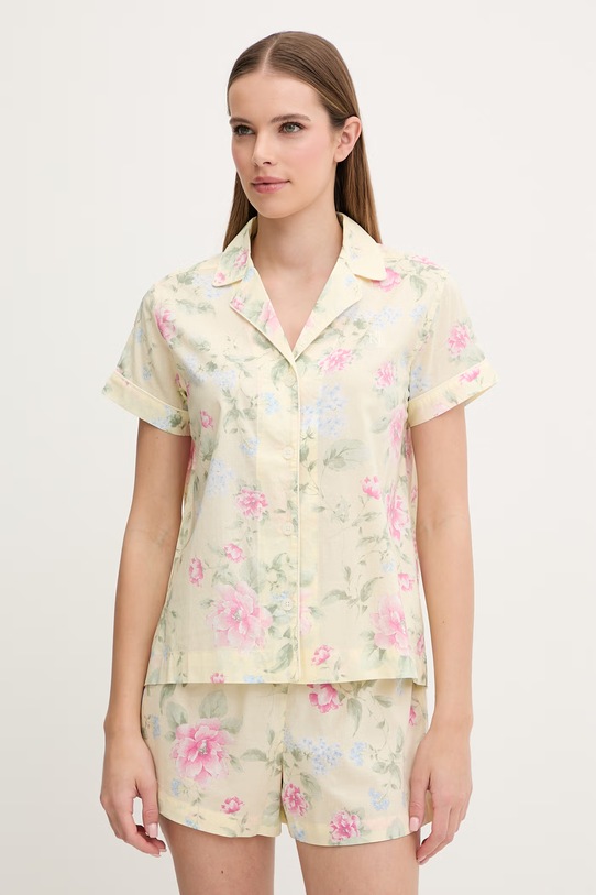 Pyžamo Lauren Ralph Lauren látka žltá ILN12493