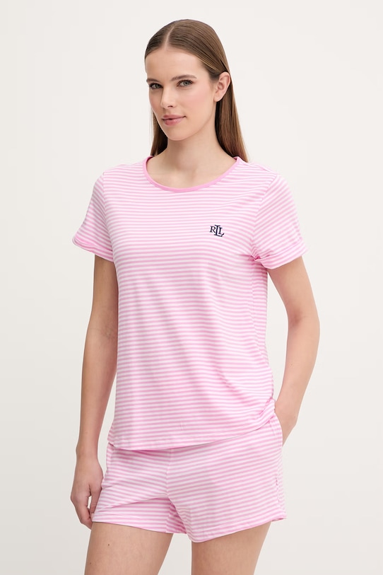 Pyžamo Lauren Ralph Lauren pletenina ružová ILN12503