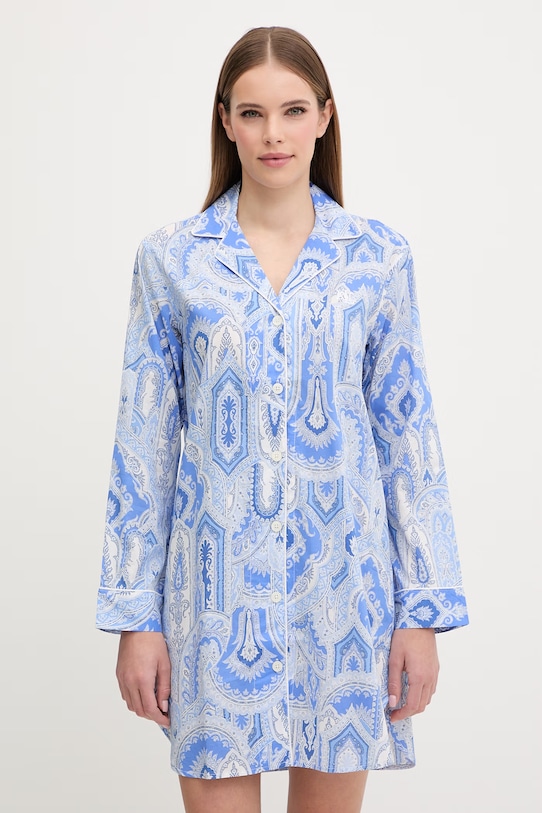 Νυχτικό Lauren Ralph Lauren απλικέ μπλε ILN32489