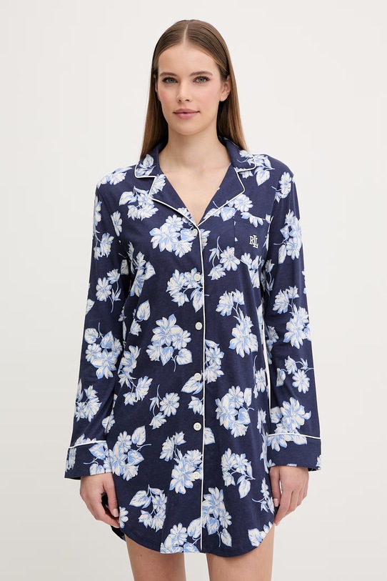 Nočná košeľa Lauren Ralph Lauren pletenina tmavomodrá ILN32491