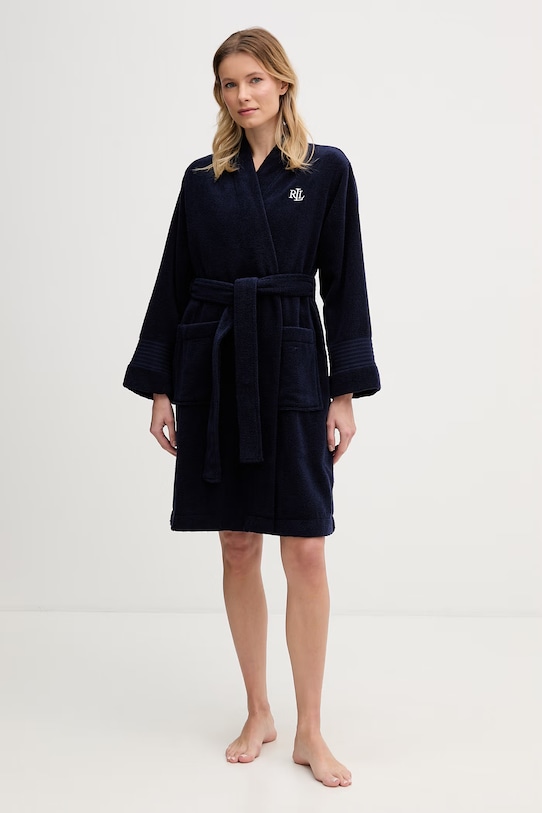 Lauren Ralph Lauren szlafrok frotte damski bawełniany granatowy ILN42505