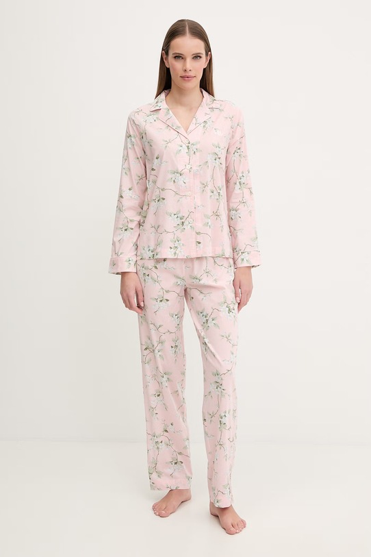 Pyžamo Lauren Ralph Lauren látka ružová ILN92493