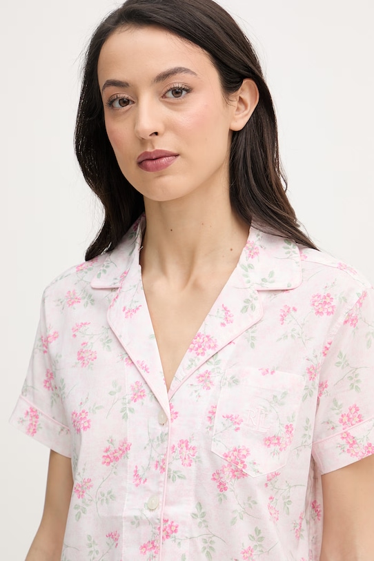 Lauren Ralph Lauren dvoudílné pyžamo dámské s viskózou růžová ILN12512
