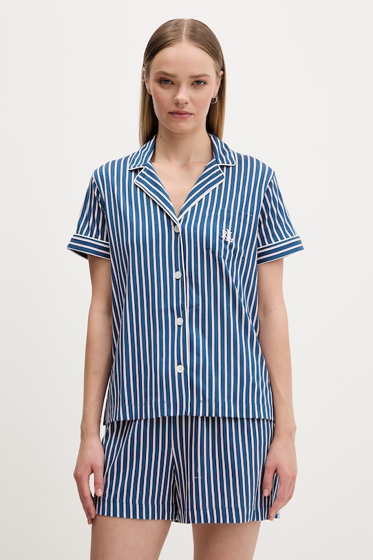 Lauren Ralph Lauren dvoudílné pyžamo dámské s viskózou námořnická modř ILN12519