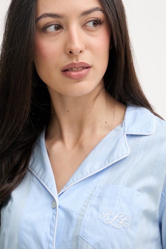 Odzież Lauren Ralph Lauren koszula nocna damska bawełniana ILN32507 niebieski