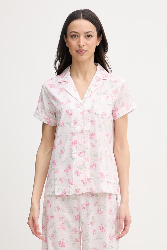 Oblečení Lauren Ralph Lauren dvoudílné pyžamo dámské s bavlnou ILN72512 růžová