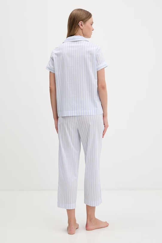 Lauren Ralph Lauren dvoudílné pyžamo dámské s bavlnou modrá ILN72512