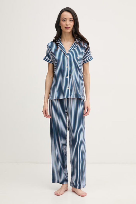 Lauren Ralph Lauren dvoudílné pyžamo dámské s bavlnou námořnická modř ILN72519