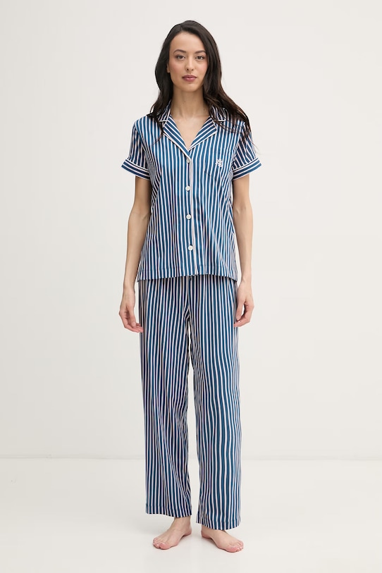 Lauren Ralph Lauren dvoudílné pyžamo dámské s bavlnou námořnická modř ILN72519