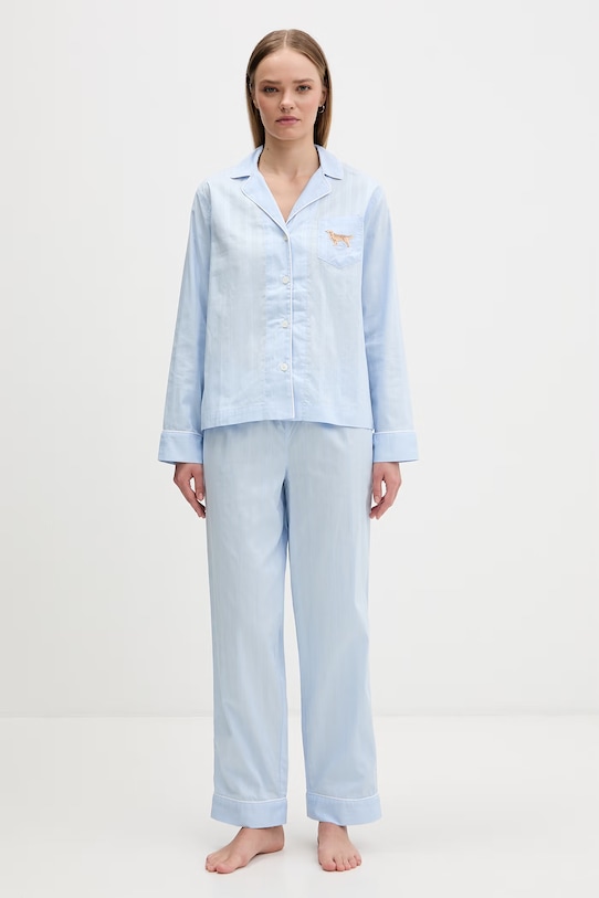 Lauren Ralph Lauren piżama damska bawełniana niebieski ILN92507