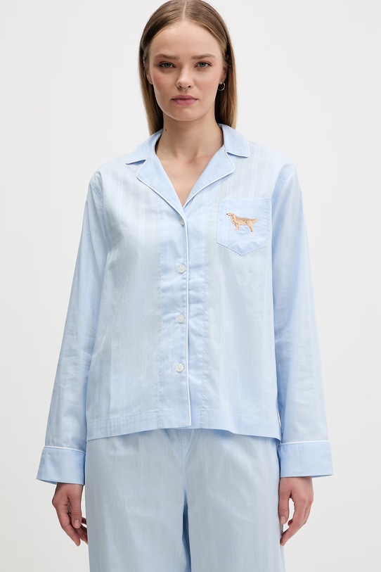 Lauren Ralph Lauren piżama damska bawełniana ILN92507 niebieski SS26