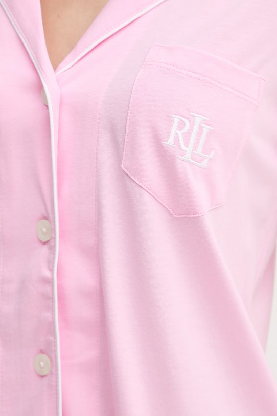 Lauren Ralph Lauren пижама от две части дамска с памук ILN92509 розов