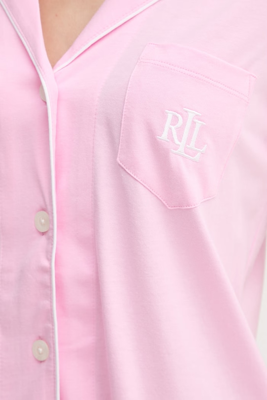 Lauren Ralph Lauren пижама от две части дамска с памук ILN92509 розов