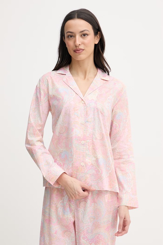Oblečení Lauren Ralph Lauren dvoudílné pyžamo dámské s bavlnou ILN92512 růžová