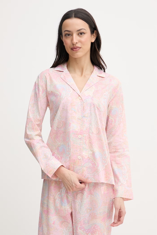 Oblečení Lauren Ralph Lauren dvoudílné pyžamo dámské s bavlnou ILN92512 růžová