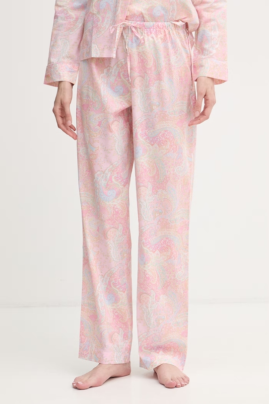 Lauren Ralph Lauren dvoudílné pyžamo dámské s bavlnou růžová ILN92512