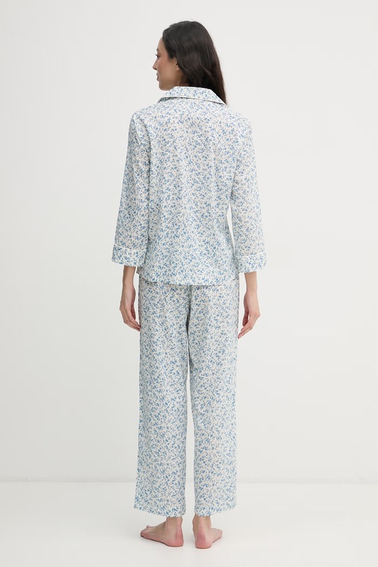 Lauren Ralph Lauren dvoudílné pyžamo dámské s bavlnou ILN92516 modrá SS26